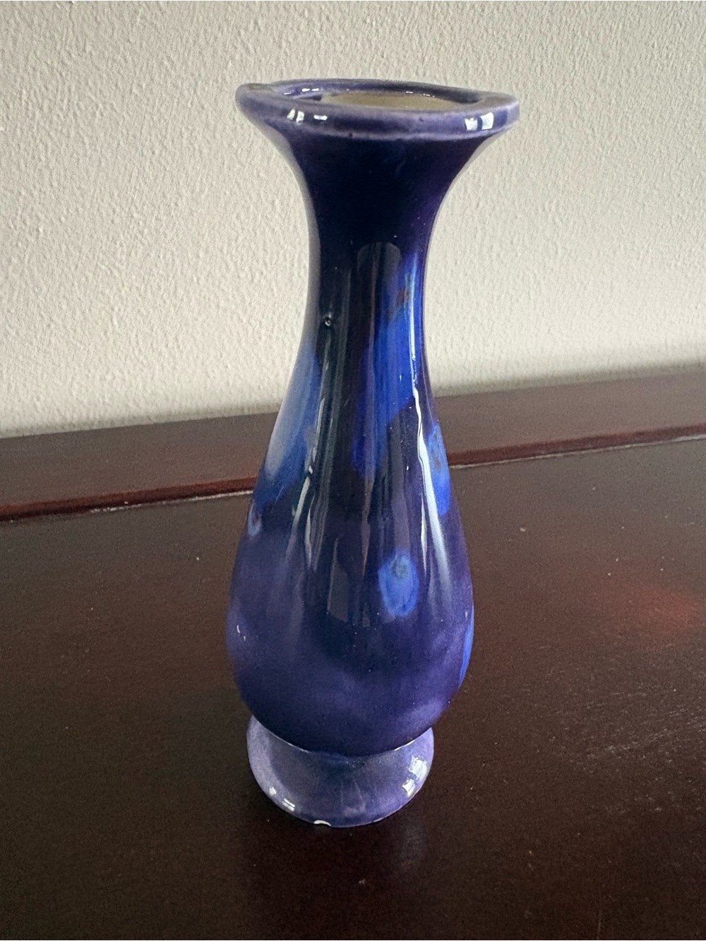 Deep Blue Ceramic bud Vase - Home Accents. Crystalline